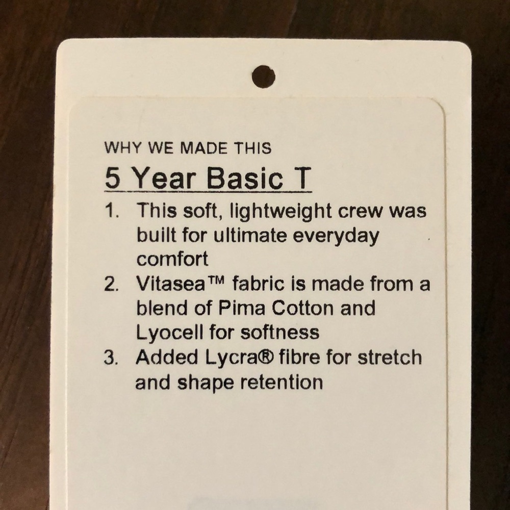 Lululemon 5year Basic Tee - image 5